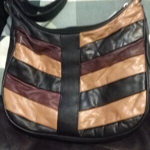 Vintage leather patchwork purse